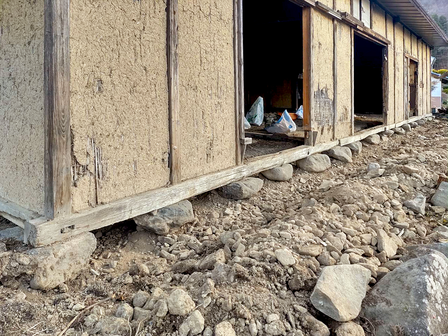 長野市　古民家再生　基礎工事　工事中